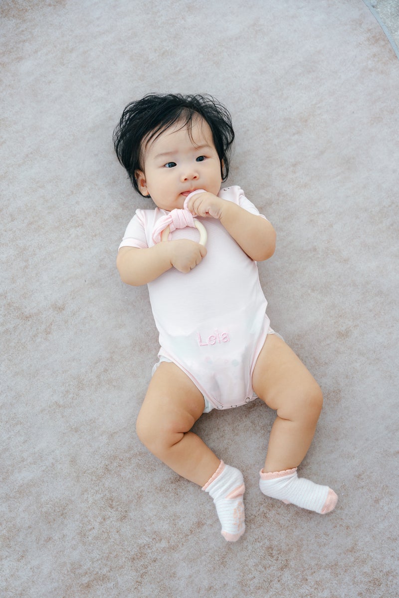 Lovingly Signed Pink Bamboo Short Sleeve Babygrow - Set of 3 (Size 3-6 months) - Image 3